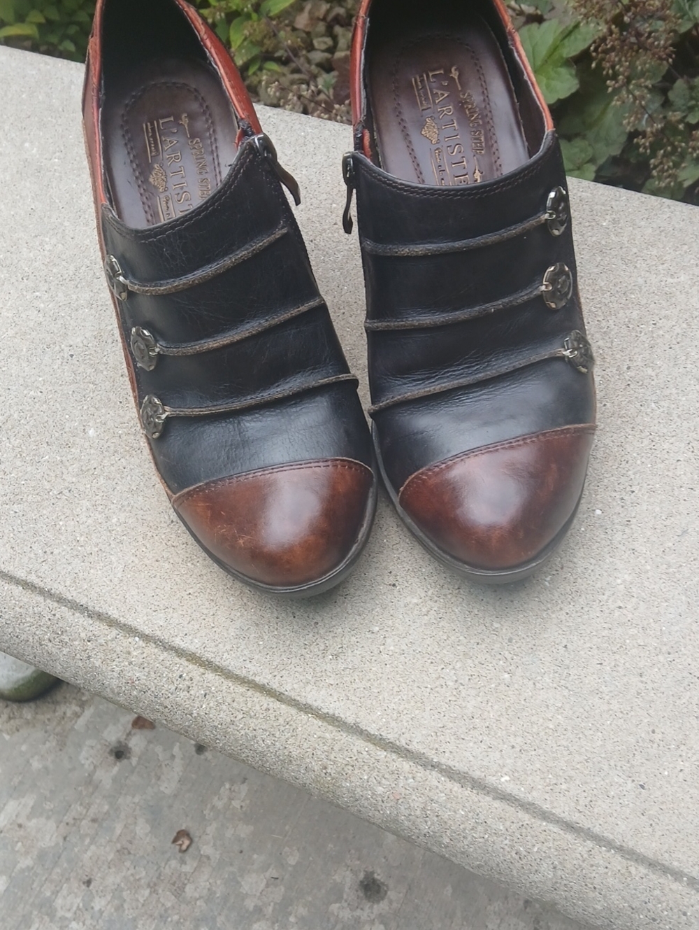 L'Artiste by Spring Step "Greentea" leather shooties/ankle booties Sz 40(9) - Picture 2 of 12